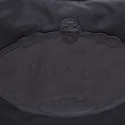 Pre Owned Prada Black Nylon and Leather Logo Shoulder Bag