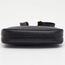 Pre Owned Prada Black Saffiano Lux Leather Mini Pochette Bag