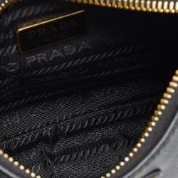 Pre Owned Prada Black Saffiano Lux Leather Mini Pochette Bag