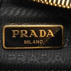 Pre Owned Prada Black Saffiano Lux Leather Mini Pochette Bag