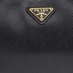 Pre Owned Prada Black Saffiano Lux Leather Mini Pochette Bag