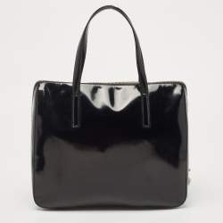 Pre Owned Prada Black Spazzolato Leather Satchel
