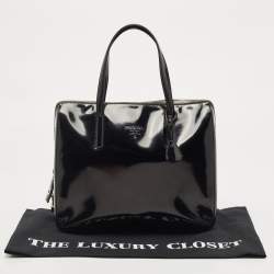 Pre Owned Prada Black Spazzolato Leather Satchel