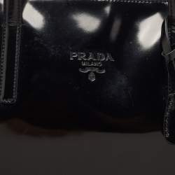 Pre Owned Prada Black Spazzolato Leather Satchel