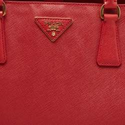 Pre Owned Prada Red Saffiano Lux Leather Large Gardener's Tote