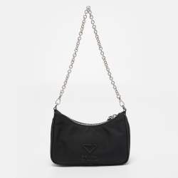 Pre Owned Prada Black Nylon Re-Nylon Crossbody Bag