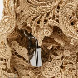 Prada Gold Lace Pizzo S Bowler Bag