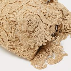 Prada Gold Lace Pizzo S Bowler Bag
