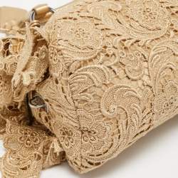 Prada Gold Lace Pizzo S Bowler Bag