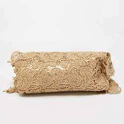 Prada Gold Lace Pizzo S Bowler Bag