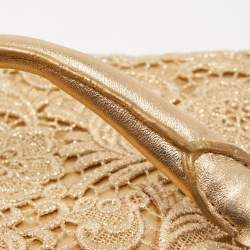 Prada Gold Lace Pizzo S Bowler Bag
