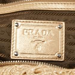 Prada Gold Lace Pizzo S Bowler Bag