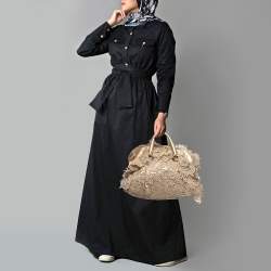Prada Gold Lace Pizzo S Bowler Bag