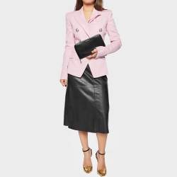 Prada Black Saffiano Leather Zip Around Clutch