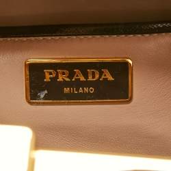 Pre Owned Prada Tri Color Saffiano Patent Leather Pyramid Frame Satchel