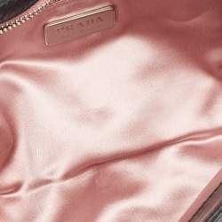 Pre Owned Prada Black Leather Vitello Mordo Flap Clutch