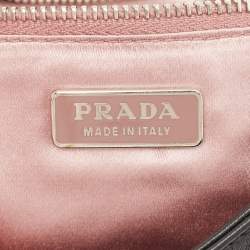 Pre Owned Prada Black Leather Vitello Mordo Flap Clutch