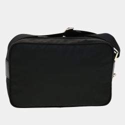 Pre Owned Prada Black Nylon logo Shoulder Bag