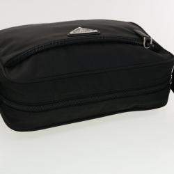 Pre Owned Prada Black Nylon logo Shoulder Bag
