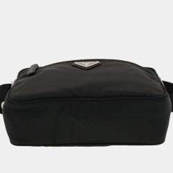 Pre Owned Prada Black Nylon logo Shoulder Bag