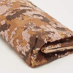 Prada Gold Sequin Frame Clutch