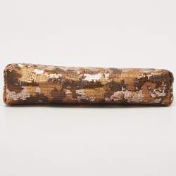 Prada Gold Sequin Frame Clutch