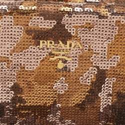 Prada Gold Sequin Frame Clutch
