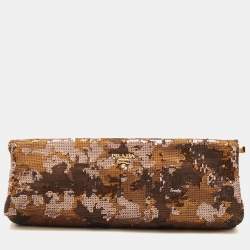 Prada Gold Sequin Frame Clutch