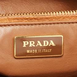 Pre Owned Prada Brown Ostrich Medium Galleria Tote