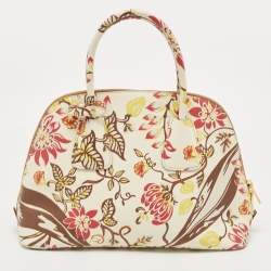 Pre Owned Prada Multicolor Astro Cervo Leather Dome Satchel