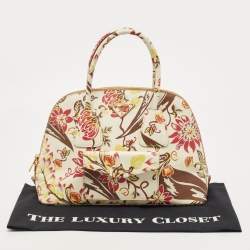 Pre Owned Prada Multicolor Astro Cervo Leather Dome Satchel