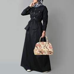 Pre Owned Prada Multicolor Astro Cervo Leather Dome Satchel