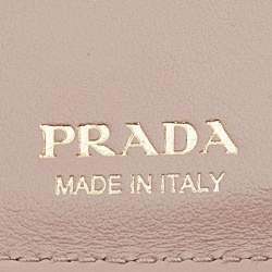 Prada Beige Leather Cahier Trifold Wallet
