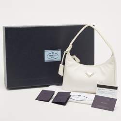 Pre Owned Prada White Nylon Mini Re-Edition 2000 Shoulder Bag