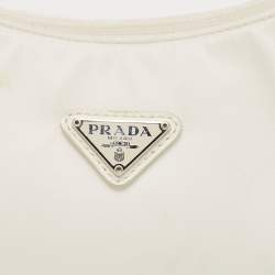 Pre Owned Prada White Nylon Mini Re-Edition 2000 Shoulder Bag