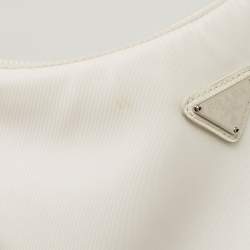 Pre Owned Prada White Nylon Mini Re-Edition 2000 Shoulder Bag