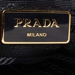 Pre Owned Prada Green Quilted Nylon Chain Bauletto Bag