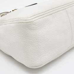 Pre Owned Prada White Vitello Daino Leather Boston Bag