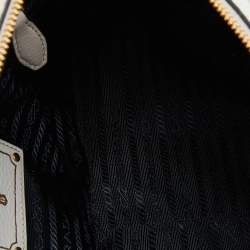 Pre Owned Prada White Vitello Daino Leather Boston Bag