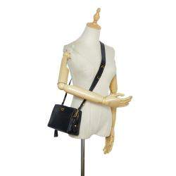 Pre Owned Prada Black Esplanade Saffiano Crossbody Bag