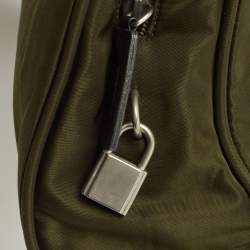 Pre Owned Prada Olive Green Nylon Tote