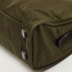Pre Owned Prada Olive Green Nylon Tote