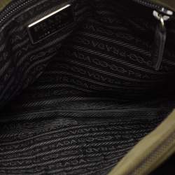 Pre Owned Prada Olive Green Nylon Tote