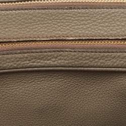Prada Grey Leather Double Zip Camera Crossbody Bag