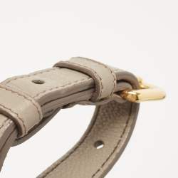 Prada Grey Leather Double Zip Camera Crossbody Bag