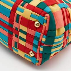 Pre Owned Prada Multicolor Woven Nylon Tote