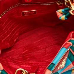 Pre Owned Prada Multicolor Woven Nylon Tote