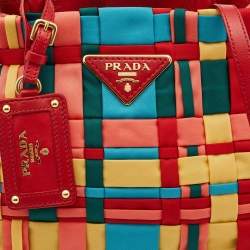 Pre Owned Prada Multicolor Woven Nylon Tote