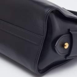 Pre Owned Prada Black Glazed Leather Zip Satchel