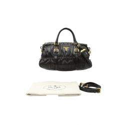 Classic Black Nappa Leather Gaufre Shoulder Bag